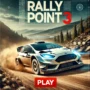 Rally Point 3 high-speed racing car on a dirt road, drifting with nitro boost in an intense off-road environment.