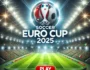 Soccer Euro Cup 2025 promotional image featuring a stadium, a soccer ball on the field, bright stadium lights, and a red Play button for an immersive football experience.