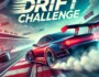 Drift Challenge game scene showing a high-speed car drifting on a race track, with smoke and tire marks, conveying the excitement and action of drifting.