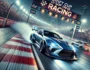 Drift Cup Racing high-speed car drifting on a race track, showcasing dynamic action and excitement with smoke and tire skid marks.