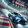 Drift Cup Racing high-speed car drifting on a race track, showcasing dynamic action and excitement with smoke and tire skid marks.