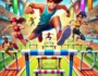 Dynamic 'Hurdles Heroes' game scene featuring athletic characters jumping over colorful hurdles on a vibrant race track. The action-packed moment captures the energy of the game with cheering crowds and bold 'Hurdles Heroes' title in 3D font. Perfect for sports enthusiasts and gamers looking for thrilling competition and challenges.