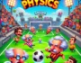 Fun and energetic 'Soccer Physics' game scene featuring quirky characters with oversized heads playing soccer in a cartoonish style. The vibrant field and dynamic match with colorful uniforms capture the playful and humorous essence of the game. The game title 'Soccer Physics' is displayed prominently in bold, dynamic font, reflecting the exciting, lighthearted gameplay.