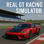 A high-speed GT race car on a professional track in Real GT Racing Simulator, showcasing realistic graphics and thrilling racing action.