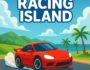A high-speed red sports car racing on a tropical island track in Racing Island, featuring lush landscapes, blue skies, and thrilling action.