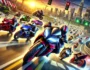 Exciting motorcycle racing action scene from Moto Road Rash 3D 2 game, featuring high-speed motorbikes weaving through realistic traffic on dynamic road environments.