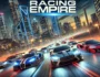 High-speed luxury sports cars racing competitively on an urban racetrack at dusk in the thrilling game Racing Empire.