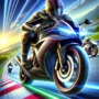 High-speed motorcycle racer in action on a thrilling track in 'Moto Attack Bike Racing'. Featuring motion blur and sharp turns, this dynamic scene captures the excitement of bike racing gameplay with realistic details. Experience the thrill of competitive motorcycle racing on stunning outdoor tracks.