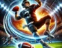 Action-packed QB Legend American football game, featuring a quarterback throwing a football with a stadium and cheering crowd in the background. High-energy gameplay visual showcasing the spirit of competitive football.