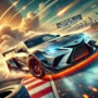 High-speed car drifting on a race track, with tire smoke and sparks, showcasing skillful control and intense motion. 'OIIA CAT Drift Master' racing game action.