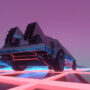 Futuristic racer vehicle with sleek design, neon accents, and advanced technology speeding through a sci-fi cityscape, perfect for racing enthusiasts and tech fans.