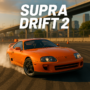 Supra Drift 2 high-speed drift racing image showcasing realistic car simulation and precision steering for an immersive racing game experience.