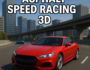 A red sports car racing on a city highway in Asphalt Speed Racing 3D, with dynamic lighting and urban scenery.