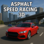 A red sports car racing on a city highway in Asphalt Speed Racing 3D, with dynamic lighting and urban scenery.