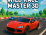 Red sports car racing on a 3D track in Wild Race Master 3D, high-speed driving game