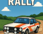 Classic rally car racing through a dirt road in Old School Rally, showcasing retro graphics and vintage arcade style.