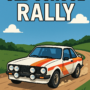 Classic rally car racing through a dirt road in Old School Rally, showcasing retro graphics and vintage arcade style.