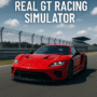 Red GT sports car racing on a professional track in Real GT Racing Simulator gameplay