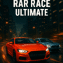 High-speed Street Car Race Ultimate digital illustration featuring sleek racing cars, vibrant city nightscape, and dynamic urban street race action, optimized for SEO car racing keywords.