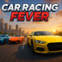High-speed sports cars racing on a city highway at sunset, featuring intense motion blur and dynamic lighting – Car Racing Fever game concept.