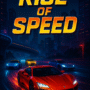 High-speed street racing cars on a neon-lit city highway at night from the racing video game 