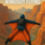 Wingsuit pilot diving through a canyon in Base Jump Wingsuit Flying, showcasing extreme freefall action over US landscapes.