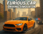 High-speed orange sports car drifting through city streets in a car driving simulator game with police pursuit and skyscrapers in the background.
