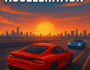 Red sports car racing on a highway at sunset with city skyline in the background from the Maximum Acceleration racing game