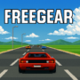 A pixel art racing game scene from 