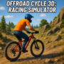 Offroad Cycle 3D: Racing Simulator – A cyclist riding a mountain bike on a rugged offroad trail with realistic terrain and dynamic racing action.