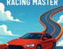 Futuristic race car speeding on a high-altitude track from Sky Track Racing Master arcade game