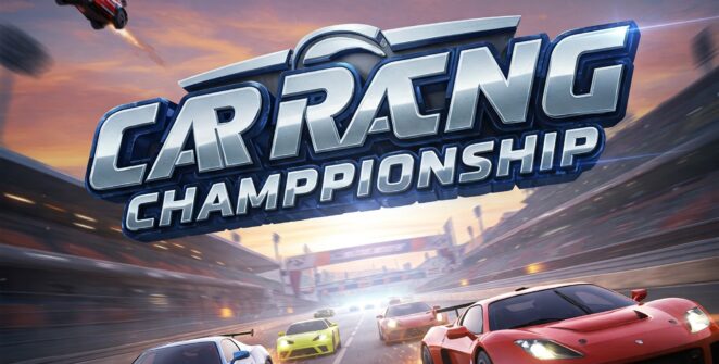 High-octane car racing championship with sleek vehicles on a dynamic track. Fast-paced auto racing game featuring realistic graphics and intense competition. Championship racing action, showcasing speed, precision, and thrilling motorsports.