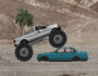 Hard Wheels racing game screenshot showcasing high-speed cars on dynamic tracks.