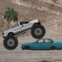 Hard Wheels racing game screenshot showcasing high-speed cars on dynamic tracks.