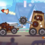 Tiny Crash Fighters gameplay showing intense mini battle action with powerful fighter vehicles