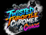 Crazy Motorcycle game art featuring bold, graffiti-style title, dynamic rider stunt, and vibrant neon colors for high-octane racing gameplay.