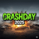 CrashDay 2025 game key art featuring post-apocalyptic car combat, explosive vehicle action, and a dystopian racing landscape.