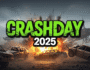 CrashDay 2025 game key art featuring post-apocalyptic car combat, explosive vehicle action, and a dystopian racing landscape.