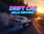 Silver drift car driving on a winding mountain road at sunset, leaving tire smoke. #DriftCar #HillsDriving #CarGame #RacingGame #MountainRoad #SunsetDrive