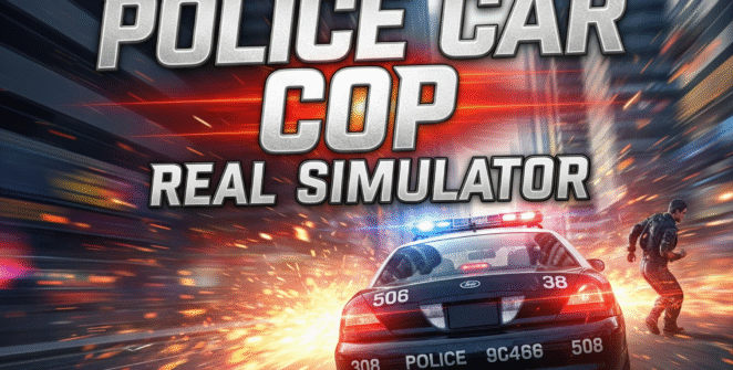 An intense, cinematic video game title screen for 