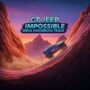 GT Jeep Impossible Mega Dangerous Track game, extreme car stunts, off-road driving, challenging tracks, blue jeep, mountain landscape, sunset sky, racing game, mobile game, adrenaline rush