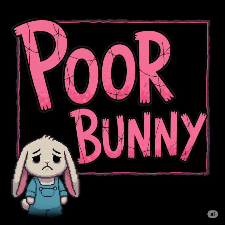Poor Bunny" Game Art: Pixelated Melancholy & Indie Gaming Aesthetics This alternative text effectively uses keywords such as "Poor Bunny game," "pixel art," "indie game," and "melancholy." It describes the image content while being concise for accessibility and SEO.