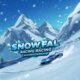 Snowy mountain race with blue sports car, Snow Fall Racing Championship game.