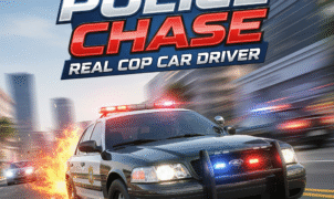 Police chase game, real cop car, driver simulator, high-speed pursuit, police pursuit game.