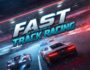 Fast Extreme Track Racing game cover art featuring high-speed sports cars on a futuristic track with motion blur effects.