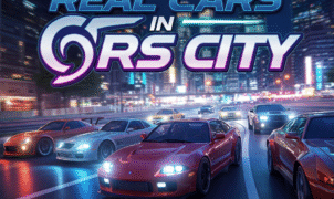 High-speed car racing game in a vibrant city at night. Realistic cars speeding on illuminated roads with city skyline in the background. #RealCarsInCity #CarRacingGame #CityRacing #NightRace #RealisticCars #Gaming