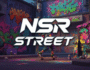 High‑octane NSR Street urban drift race scene with neon‑lit cityscape and muscle cars tearing through asphalt”