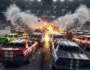 Demolition Derby Racing action: intense car battles and destruction in thrilling derby arena with vehicle combat and wrecks.