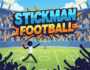 Dynamic Stickman Football game title screen featuring a stick figure athlete, vibrant stadium, and bold 'Stickman Football' logo. Ideal for mobile sports games and casual gaming.