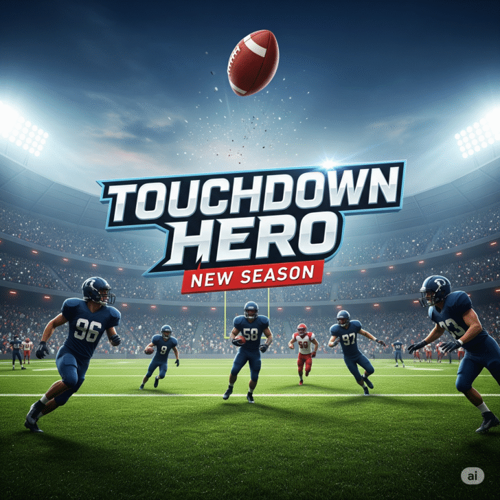 Mobile football game "Touchdown Hero New Season" dynamic gameplay